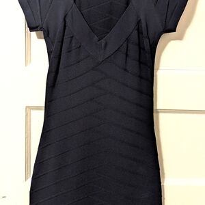 Elegant Black V-Neck Dress